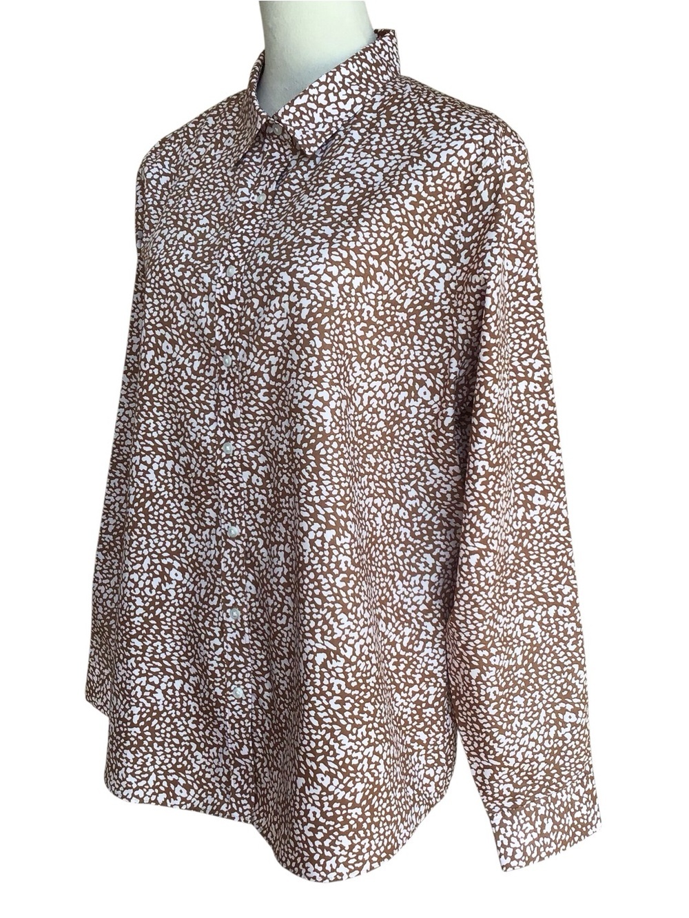 Lands End No Iron Supima Button Down Long Sleeve Shirt Size 16 NEW